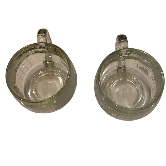 Set of 2 Vintage Nestle Nescafe World Map Globe Etched Glasses Mug Coffee Cups - Picture 8 of 16